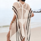 Paréo à rayures en crochet pour la plage