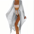 Paréo balnéaire long de style kimono