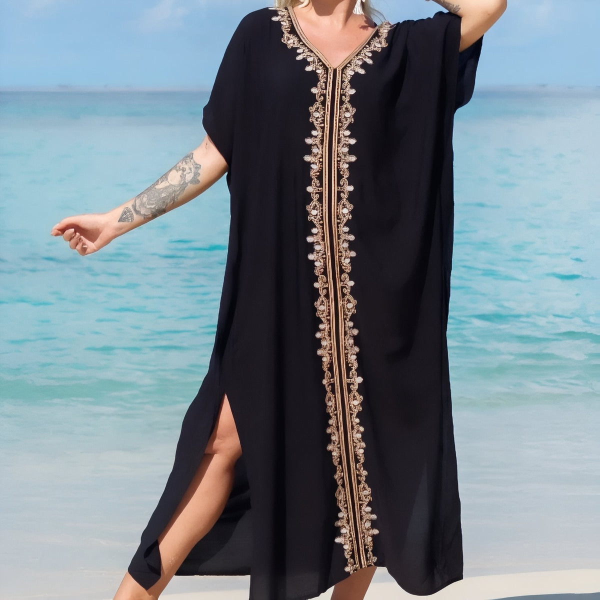 Paréo coupe caftan orientale pour femme