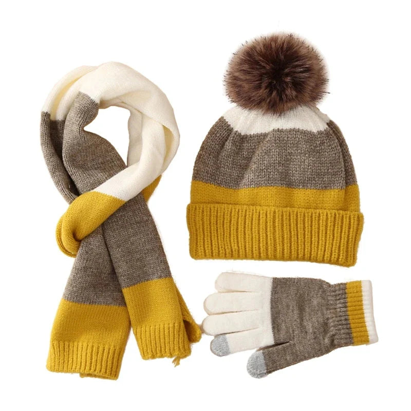 Parure bonnet gants et écharpe enfant
