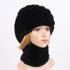 Parure féminine écharpe avec bonnet