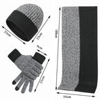 Parure homme avec bonnet écharpe et gants