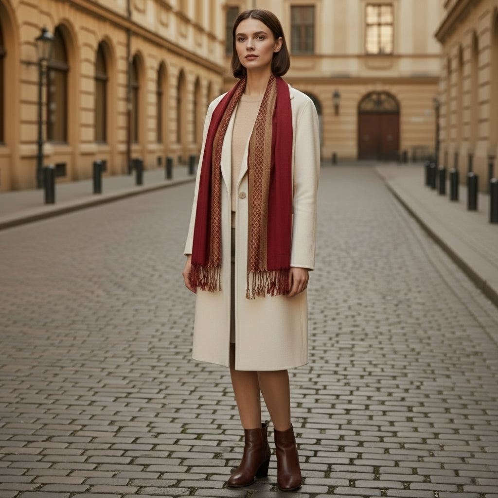 Pashima féminin en forme de foulard