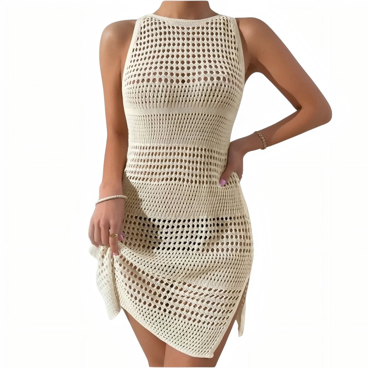 Petite robe de plage en maille