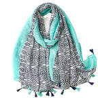 Pompon sur foulard chèche