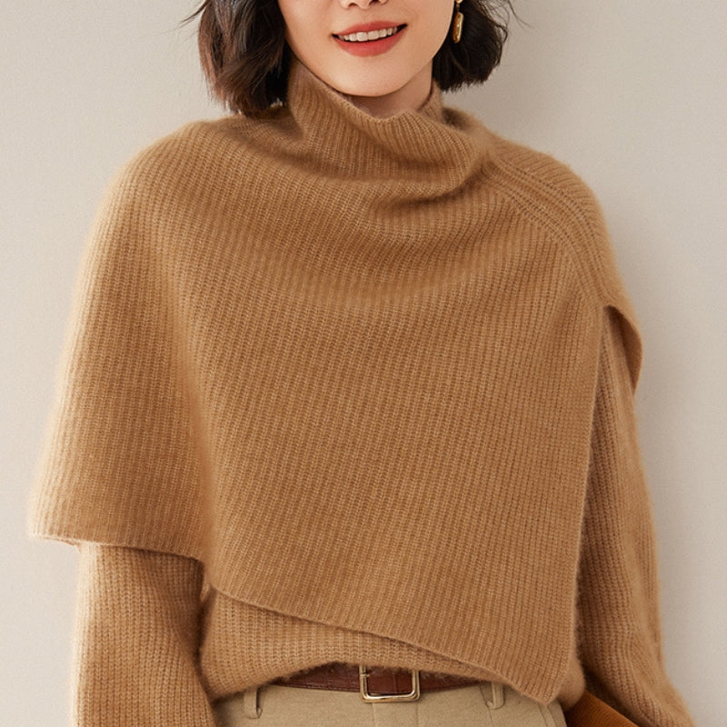 Poncho cachemire au format court
