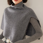 Poncho court réalisé en cachemire