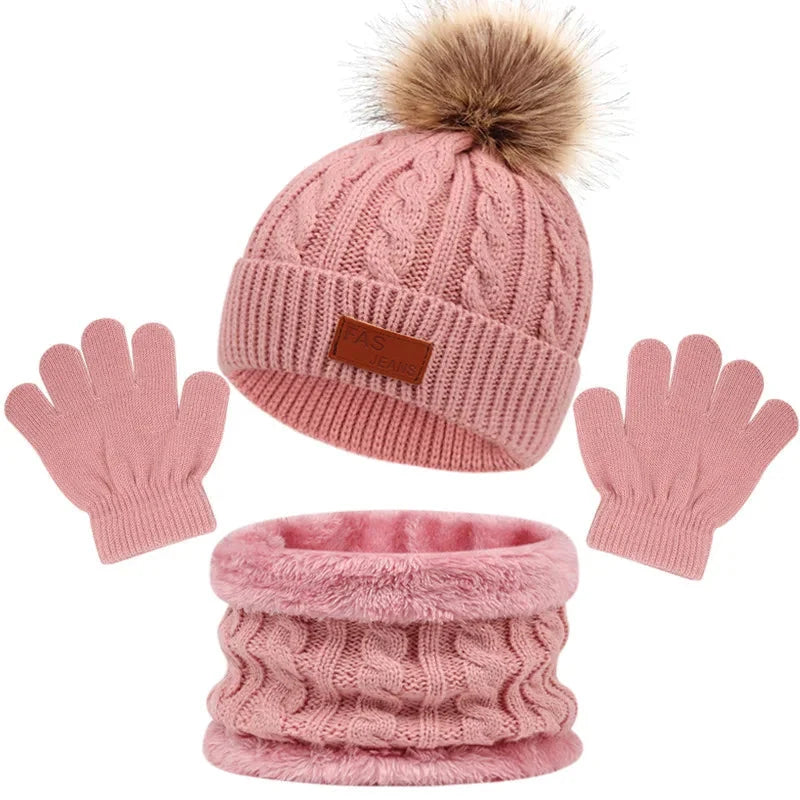 Pour enfant, ensemble bonnet gants écharpe
