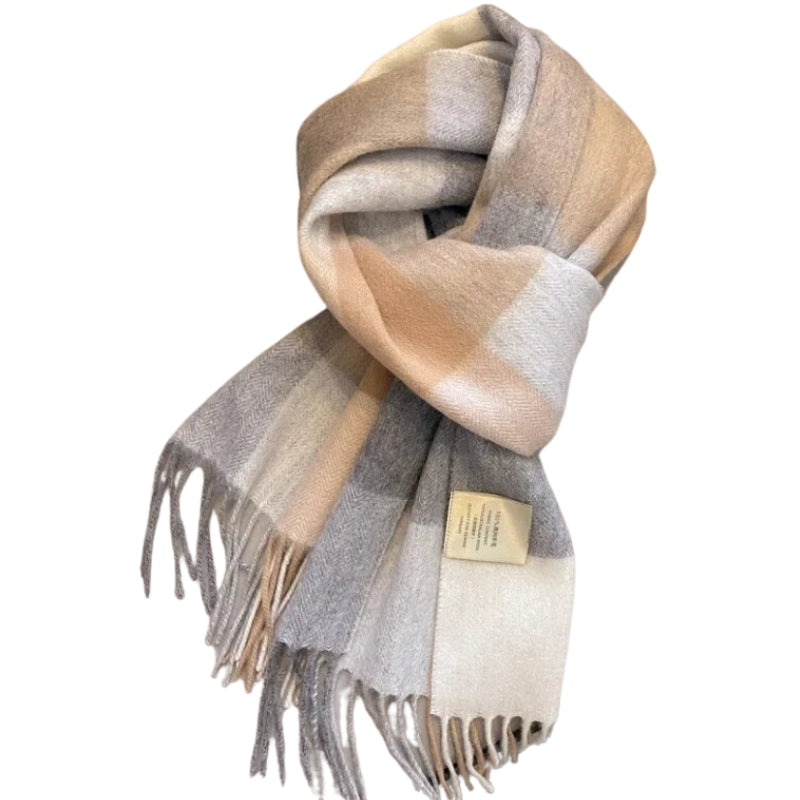Pour femme, foulard en laine à carreaux