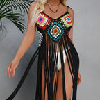 Robe à franges en crochet avec fente
