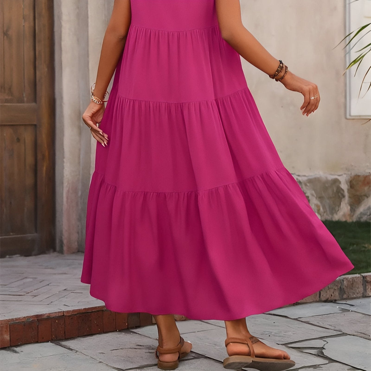 Robe à volant conçue pour la plage