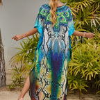 Robe africaine façon caftan imprimée et colorée