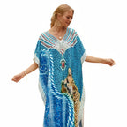 Robe africaine imprimée coupe caftan colorée