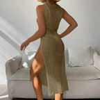Robe ajourée de plage en maille