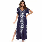 Robe avec fente pour la plage, style ethnique