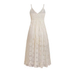 Robe bohème à col V bretelles et longueur asymétrique