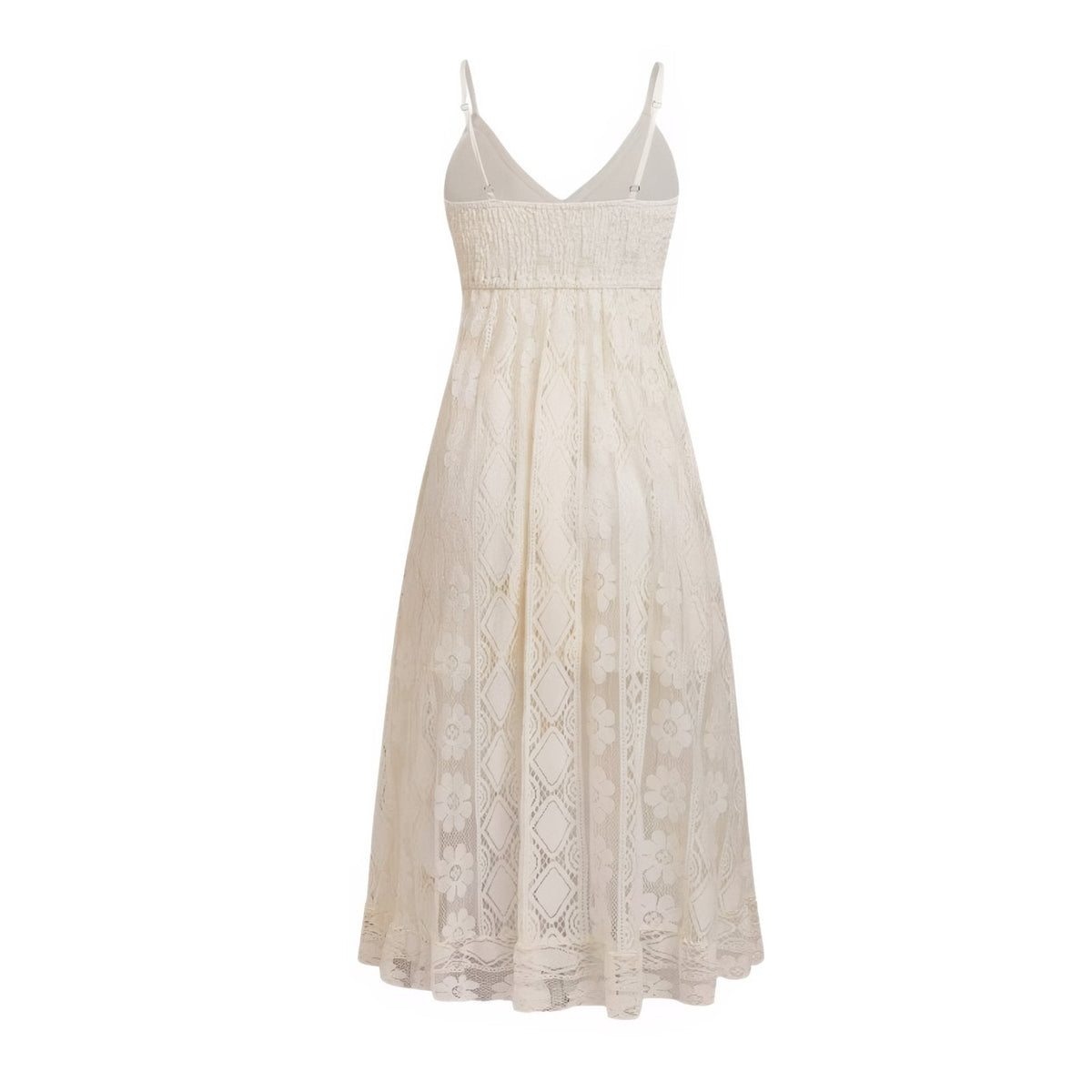 Robe bohème à col V bretelles et longueur asymétrique