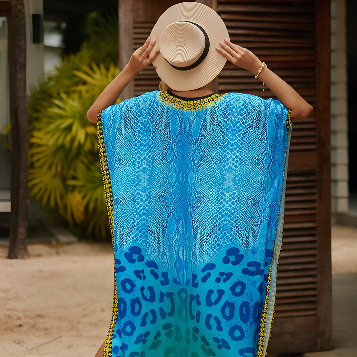Robe caftan à imprimé africain coloré