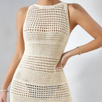 Robe courte de plage en maille