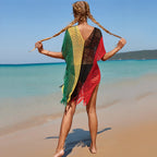 Robe courte pour la plage en crochet coloré