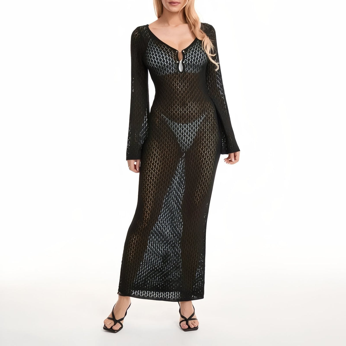 Robe crochet de plage chic ajourée