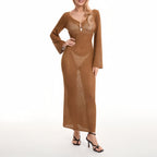 Robe crochetée ajourée chic pour la plage