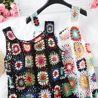 Robe crochetée ajourée colorée pour la plage