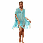 Robe crochetée multicolore courte pour la plage