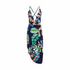 Robe de plage à imprimé tropical