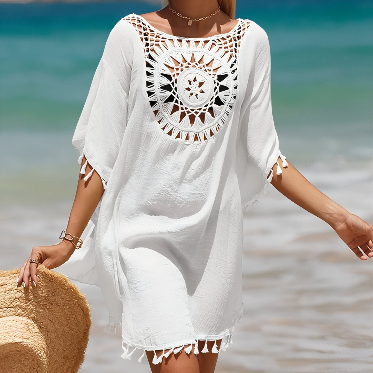 Robe de plage arborant un motif attrape-rêve