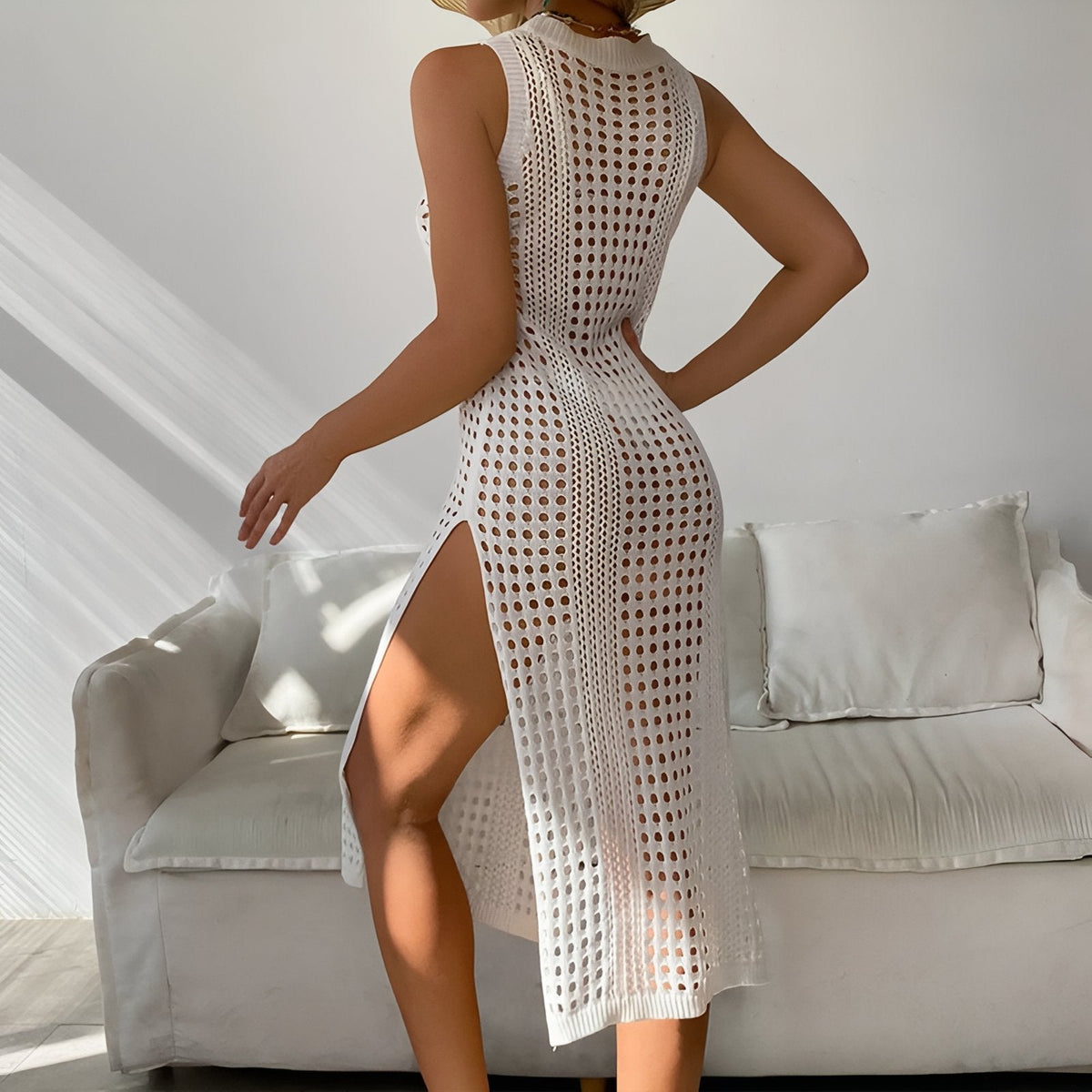 Robe de plage au maillage ajouré