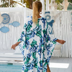 Robe de plage aux couleurs variées, grande taille et col V