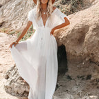 Robe de plage aux volumes oversize