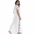 Robe de plage avec fente et motifs ethniques