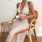 Robe de plage en crochet à mailles ajourées