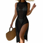 Robe de plage en maille ajourée