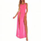Robe de plage fendue et transparente