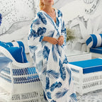 Robe de plage haute en couleur, grande taille et col V