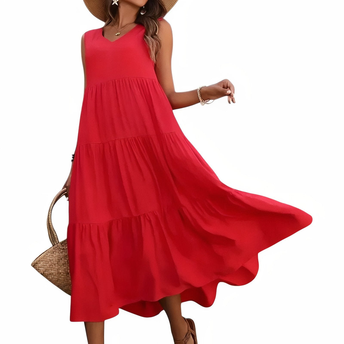 Robe de plage rehaussée d'un volant
