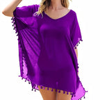 Robe d’inspiration paréo à pompons