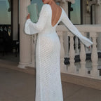Robe en crochet ajouré chic de bord de mer