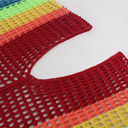 Robe en crochet multicolore, courte pour la plage