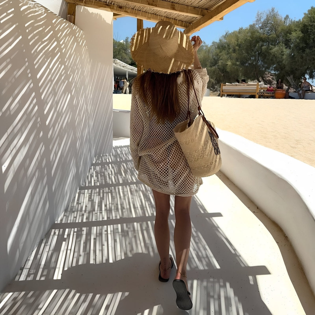 Robe en maille de plage