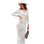 Robe en tricot façon paréo, transparente et longue