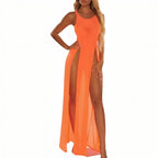 Robe fendue pour la plage en transparence
