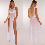 Robe fendue translucide de plage