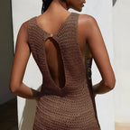 Robe légère de plage au crochet, allure sexy