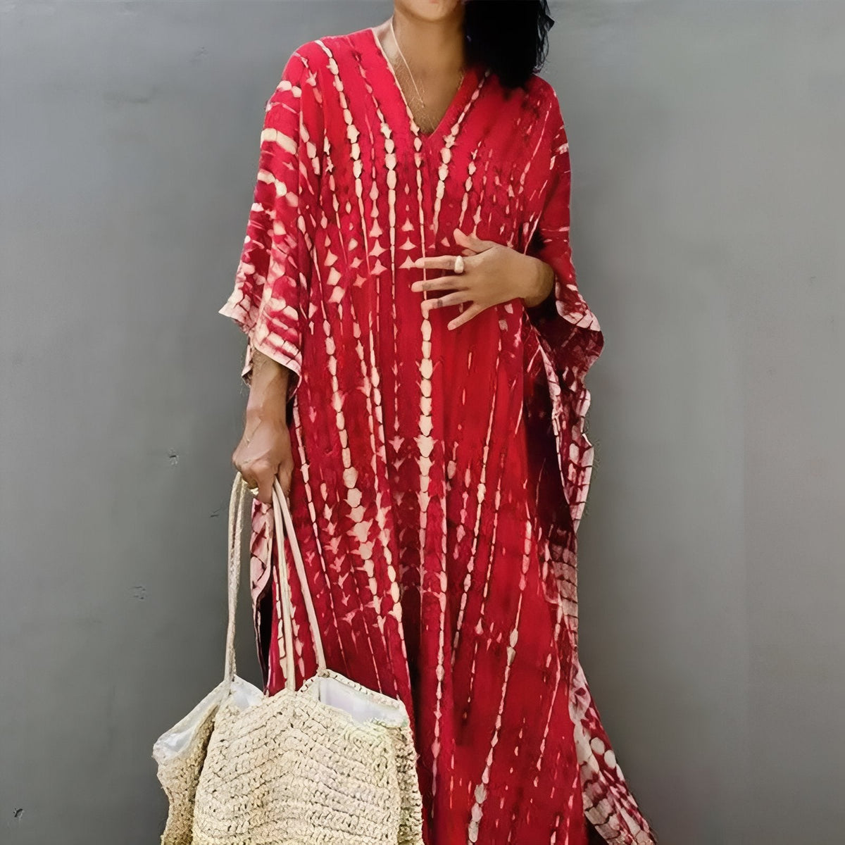 Robe longue avec motif tie and dye
