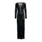 Robe longue en tricot transparent façon paréo