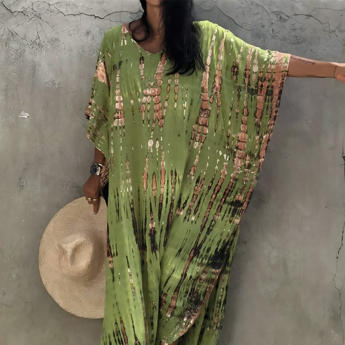 Robe longue façon tie and dye